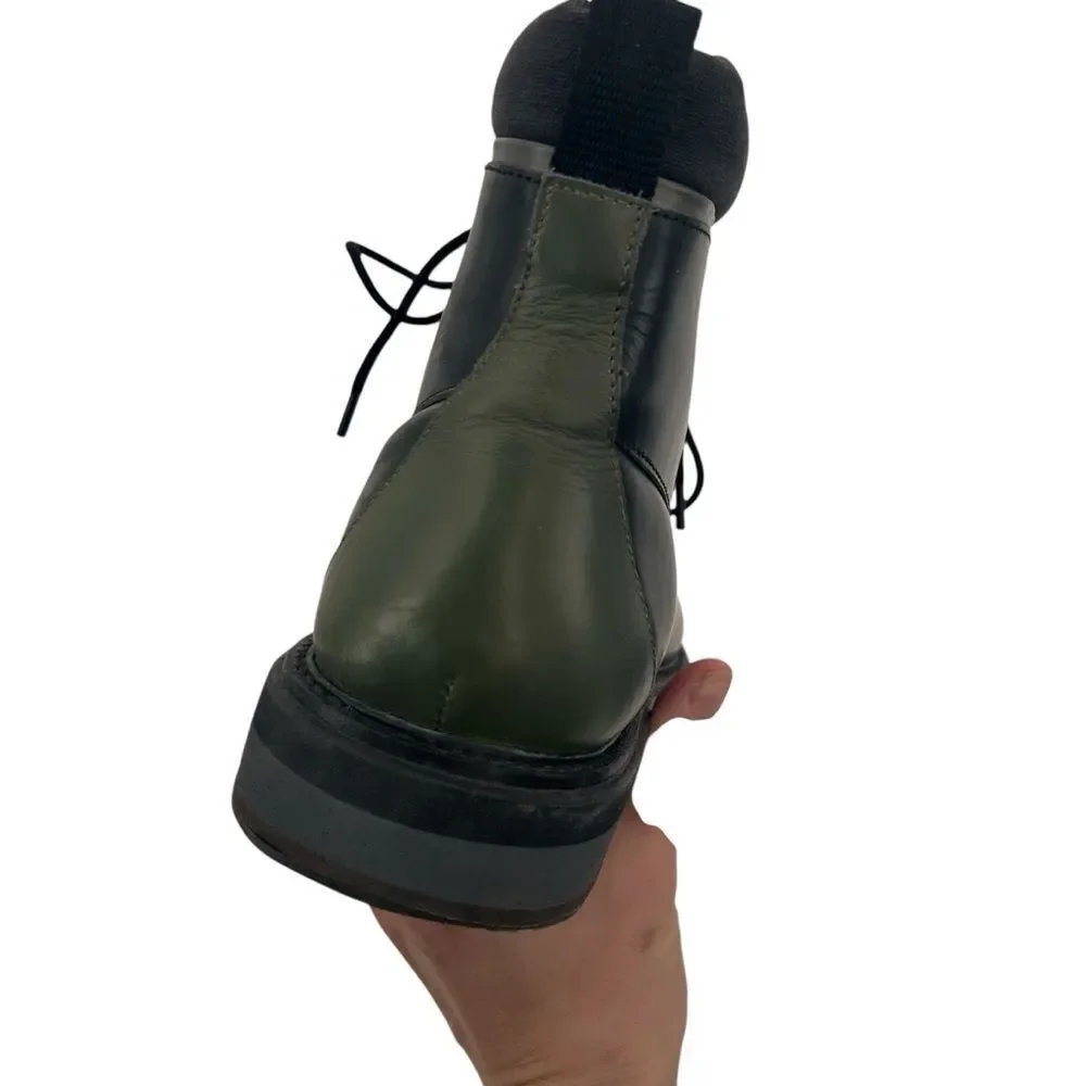 Vintage Foundry Men's Black with Olive Leather Boots size 10